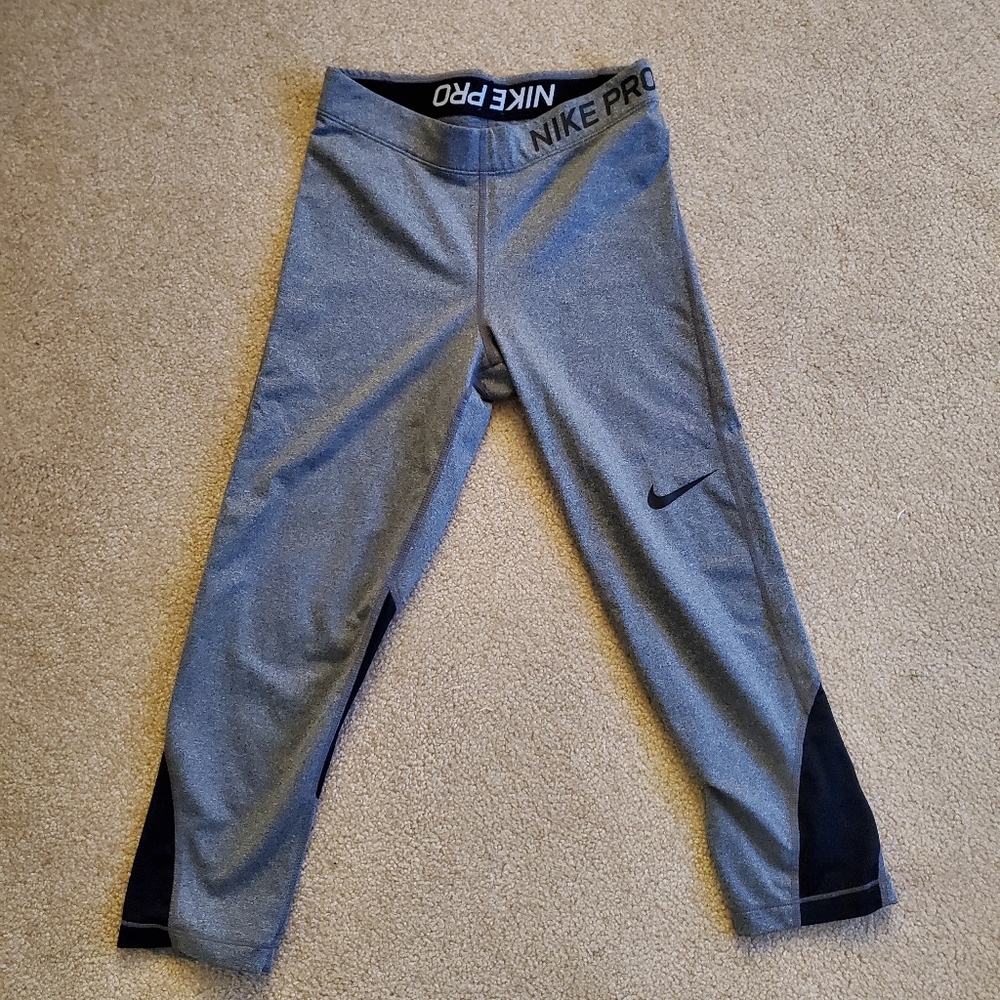 Nike Pro Gray and Black Leggings
